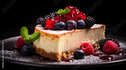 New York cheesecake with berries