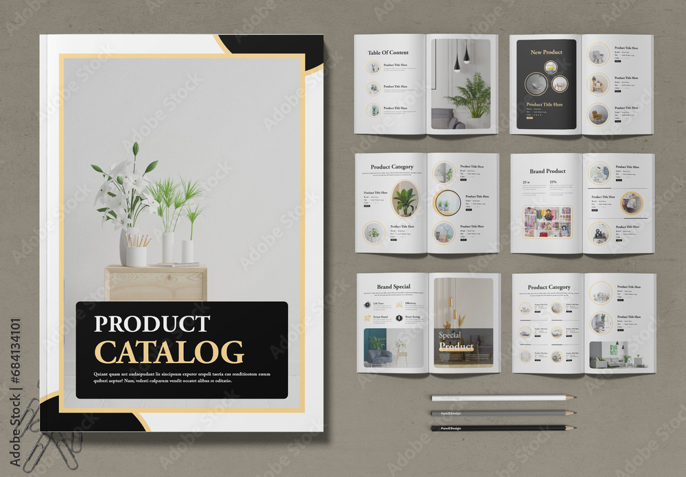 Digital Product Catalog Layout Stock Template Adobe Stock
