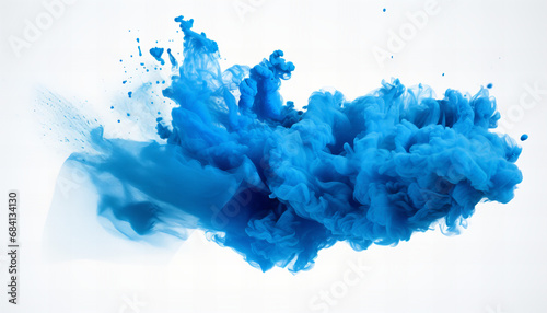 Blue dust cloud on white background