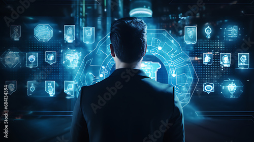 Person in front of a computer screen, engaged in securing digital information.