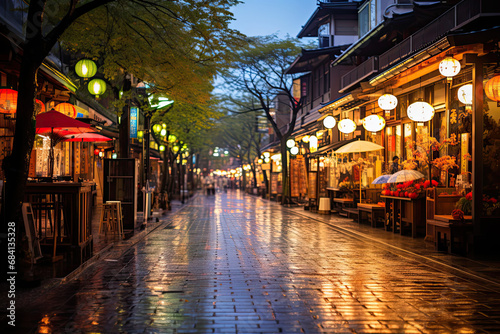 Bustling Shopping District In Kyoto