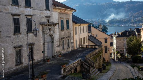 Orta San Giulio, beautiful village on Lake Orta, Piedmont (Piemonte), Italy. © Stemoir