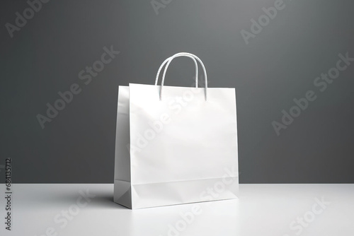 White Tote Bag with Grey Background using generative AI