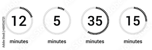 minute clock loading vector display design. photo