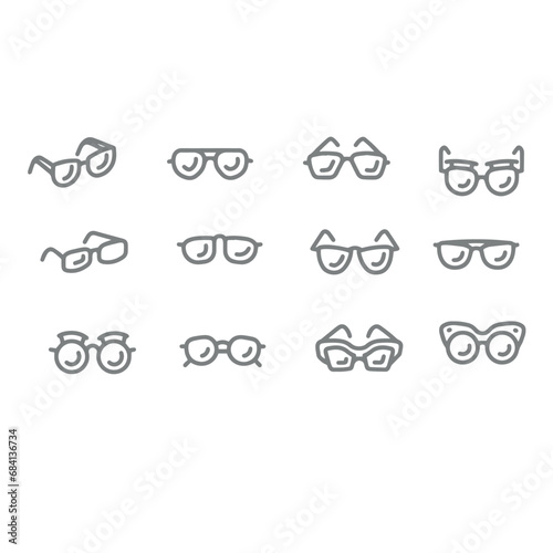 Glasses icon set. Vector