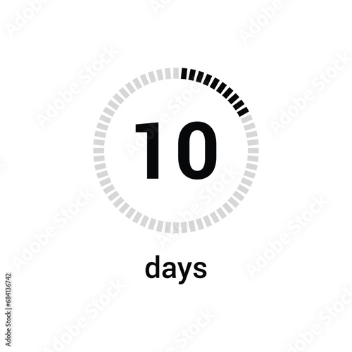 10 Day clock loading vector display design.