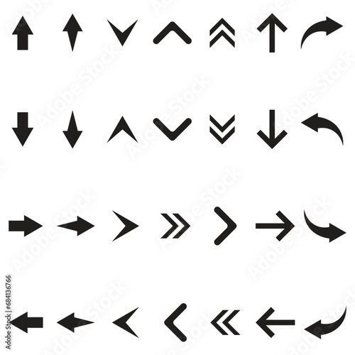 All arrow set vector and background design template.