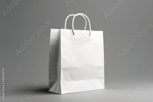 White paper bag mockup with simple dark background using generative AI 