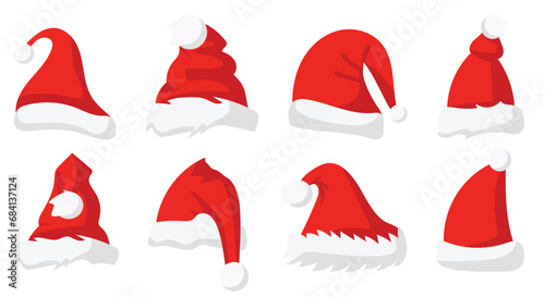 set of Santa Claus hats, Santa's Hat Christmas Collection
