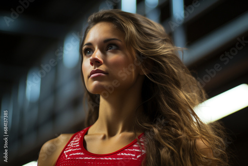 Portrait of athletic woman at competition