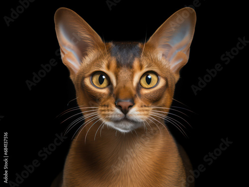 Abyssinian Cat Studio Shot Isolated on Clear Background