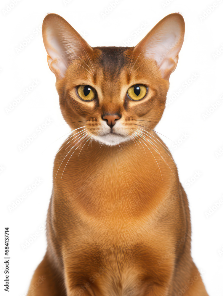 Obraz premium Abyssinian Cat Studio Shot Isolated on Clear Background