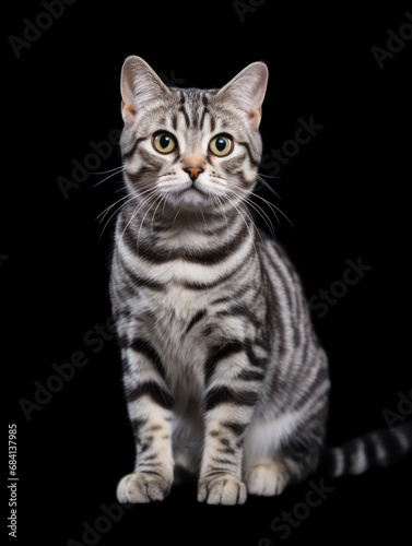 American Shorthair Cat Studio Shot Isolated on Clear Background © Vig