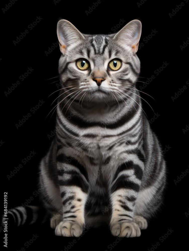Obraz premium American Shorthair Cat Studio Shot Isolated on Clear Background