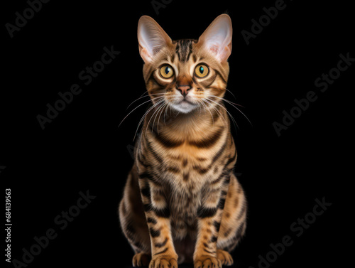 Bengal Cat Studio Shot Isolated on Clear Background