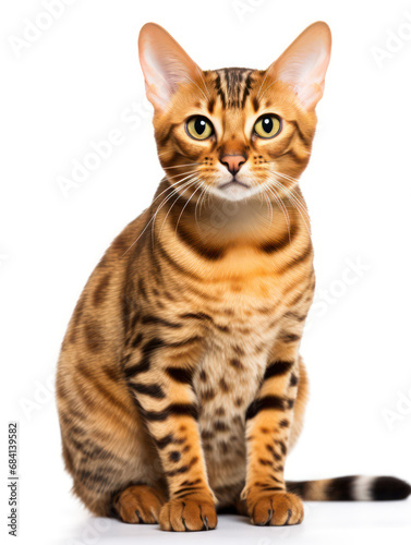 Bengal Cat Studio Shot Isolated on Clear Background