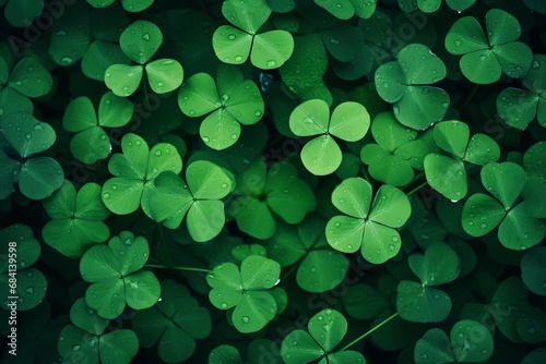 Discover the Intricate Details: Close-Up Beauty of Shamrock Leaves Generative AI