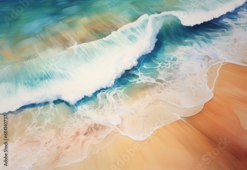 Captivating Coastal Harmony: Sand Meets Waves by AL Generative AI