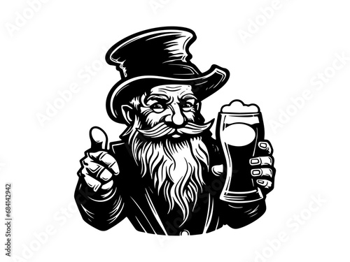 St Patrick's Day Funny Irish leprechaun Drink Beer
