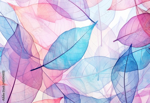 Vibrant Tapestry: Exploring the Stunning Color Patterns in Nature's Leaf Textures Generative AI
