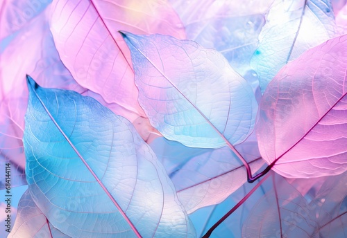 Exploring the Stunning Palette  The Intricate Textures   Patterns of Colorful Leaves Generative AI
