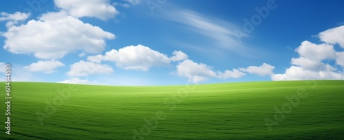 Discover the Serenity  Vibrant Green Fields under Mesmerizing Blue Skies  Generative AI