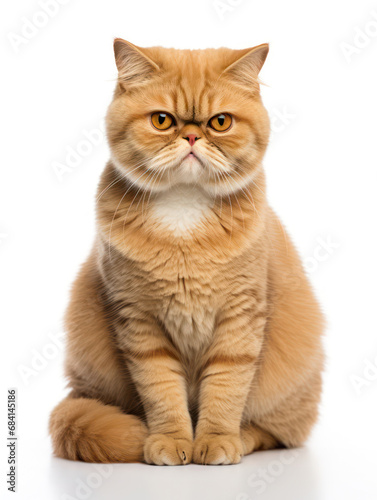 Exotic Shorthair Cat Studio Shot Isolated on Clear Background