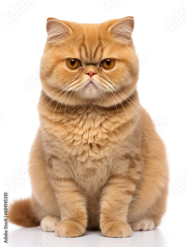 Exotic Shorthair Cat Studio Shot Isolated on Clear Background