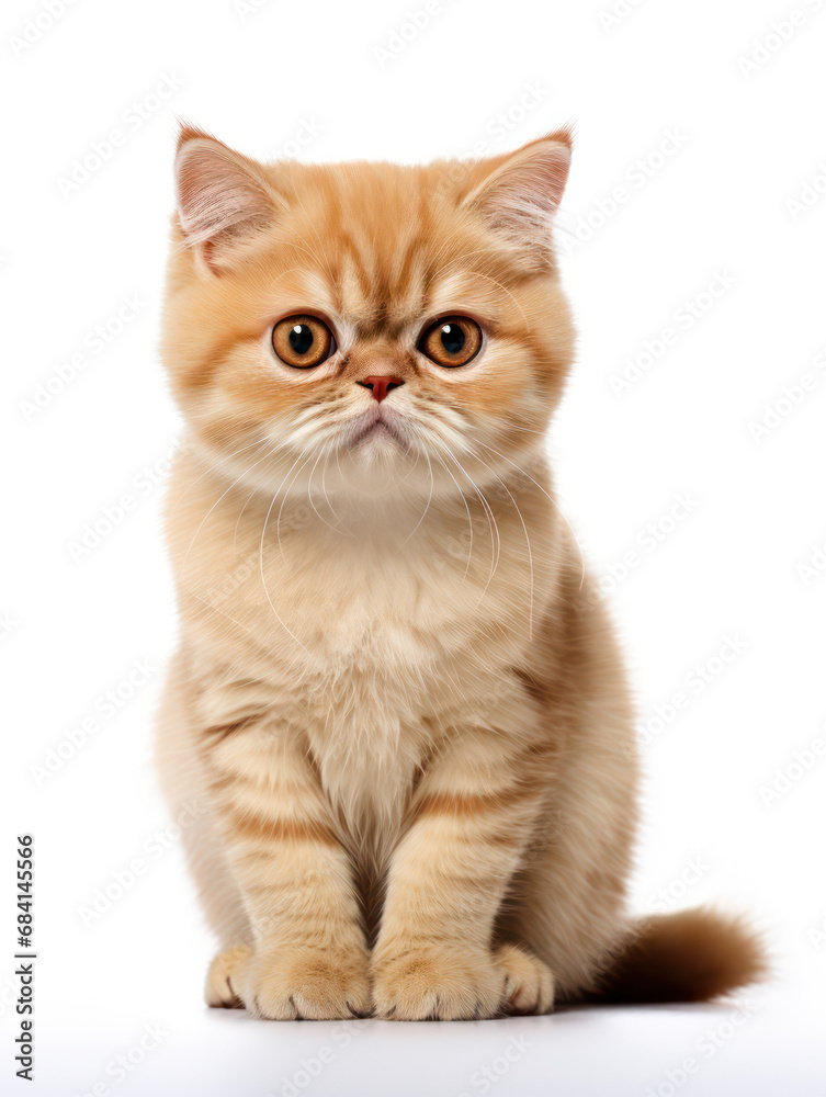 Fototapeta premium Exotic Shorthair Cat Studio Shot Isolated on Clear Background