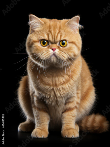 Exotic Shorthair Cat Studio Shot Isolated on Clear Background