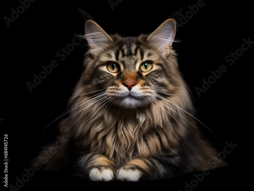 Maine Coon Cat Studio Shot Isolated on Clear Background © Vig
