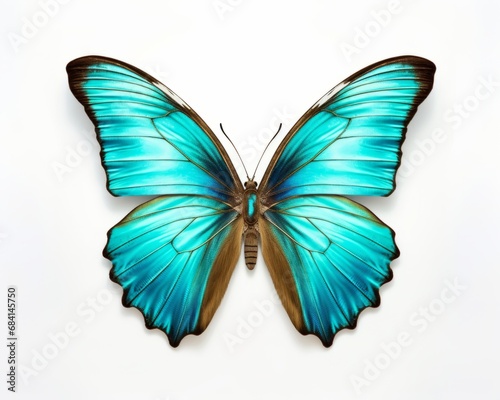 Mesmerizing Dance of Turquoise and Light Blue Butterfly: A Rare Spectacle! Generative AI
