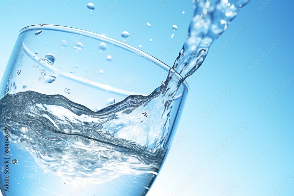 Refreshing Hydration: Capturing the Elegance of Water Pouring into a Glass Generative AI Refreshing Hydration: Capturing the Elegance of Water Pouring into a Glass Generative AI