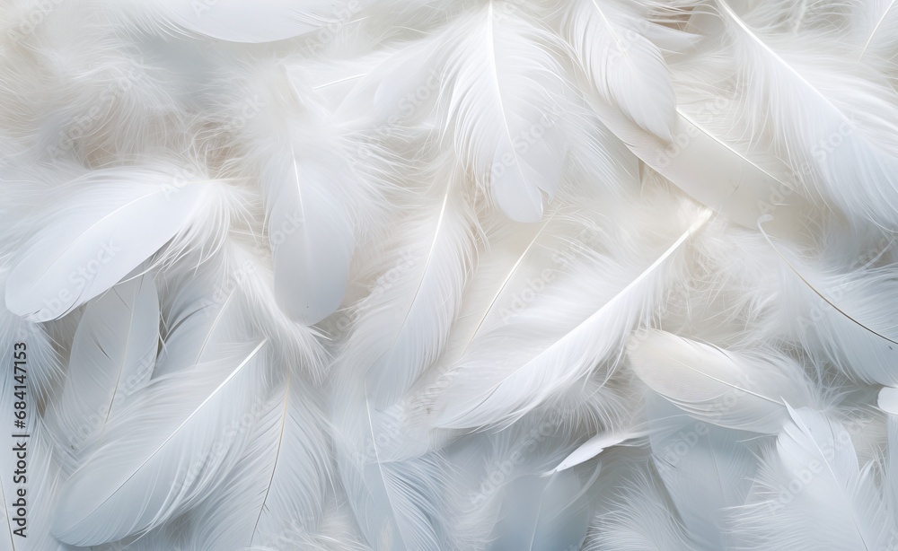 Ethereal Serenity: Unveiling the Purity of White Feathers on a Light Background Generative AI Ethereal Serenity: Unveiling the Purity of White Feathers on a Light Background Generative AI
