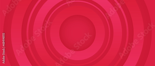 red background with modern geometric circle shapes banner design