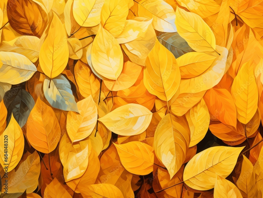 Vibrant Fall Splendor: Captivating Yellow Leaf Background Generative AI Vibrant Fall Splendor: Captivating Yellow Leaf Background Generative AI