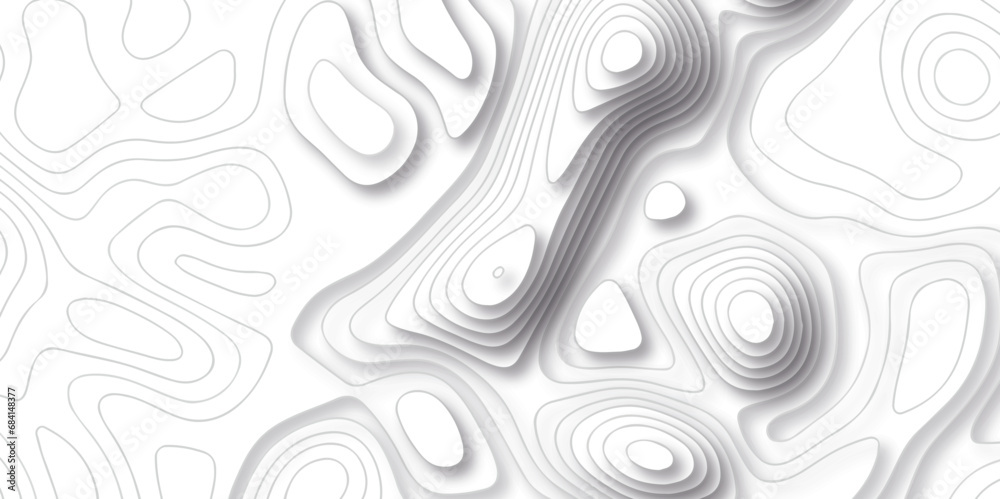 Abstract pattern with lines. Abstract sea map geographic contour map and topographic contours map background. Abstract white pattern topography vector background. Topographic line map background. - obrazy, fototapety, plakaty 