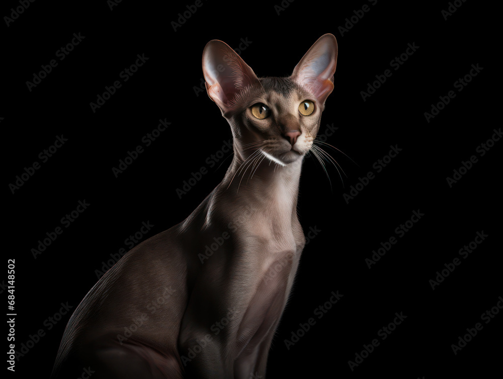 Oriental Shorthair Cat Studio Shot Isolated on Clear Background Oriental Shorthair Cat Studio Shot Isolated on Clear Background