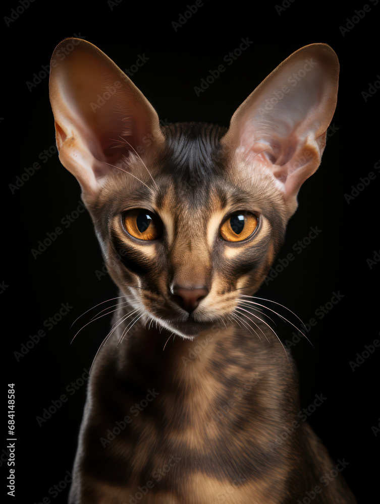 Oriental Shorthair Cat Studio Shot Isolated on Clear Background Oriental Shorthair Cat Studio Shot Isolated on Clear Background