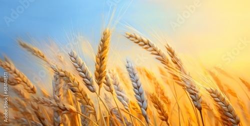 Stunning Golden Wheat Fields Illuminated by a Sunrise: The Enchanting Beauty of the Countryside Generative AI
