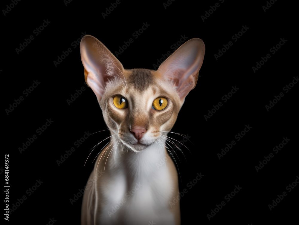 Oriental Shorthair Cat Studio Shot Isolated on Clear Background Oriental Shorthair Cat Studio Shot Isolated on Clear Background