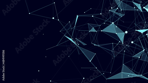 Fototapeta Naklejka Na Ścianę i Meble -  Technology network connection artificial intelligence. Abstract vector business design. Futuristic grid neural networks. Motion big data on space. Virtual cyber security background.