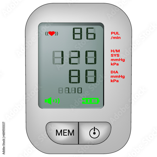 medical electronic tonometer stock vector illustration isolated on white background