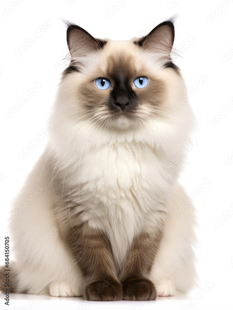 Ragdoll Cat Studio Shot Isolated on Clear Background Ragdoll Cat Studio Shot Isolated on Clear Background