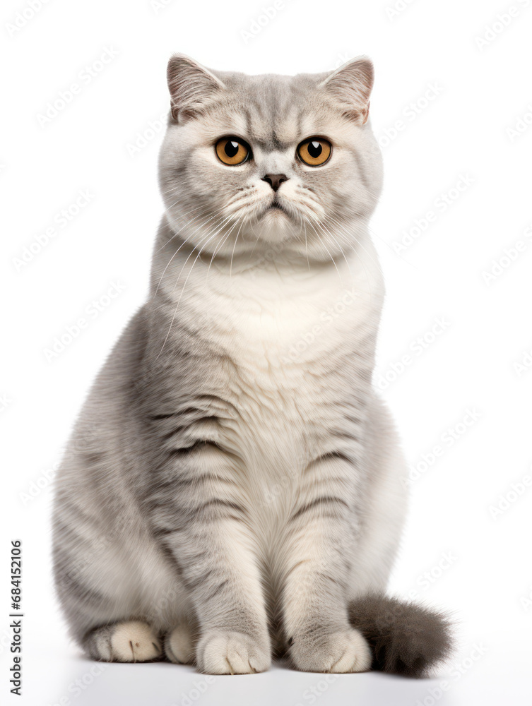 Scottish Fold Cat Studio Shot Isolated on Clear Background Scottish Fold Cat Studio Shot Isolated on Clear Background