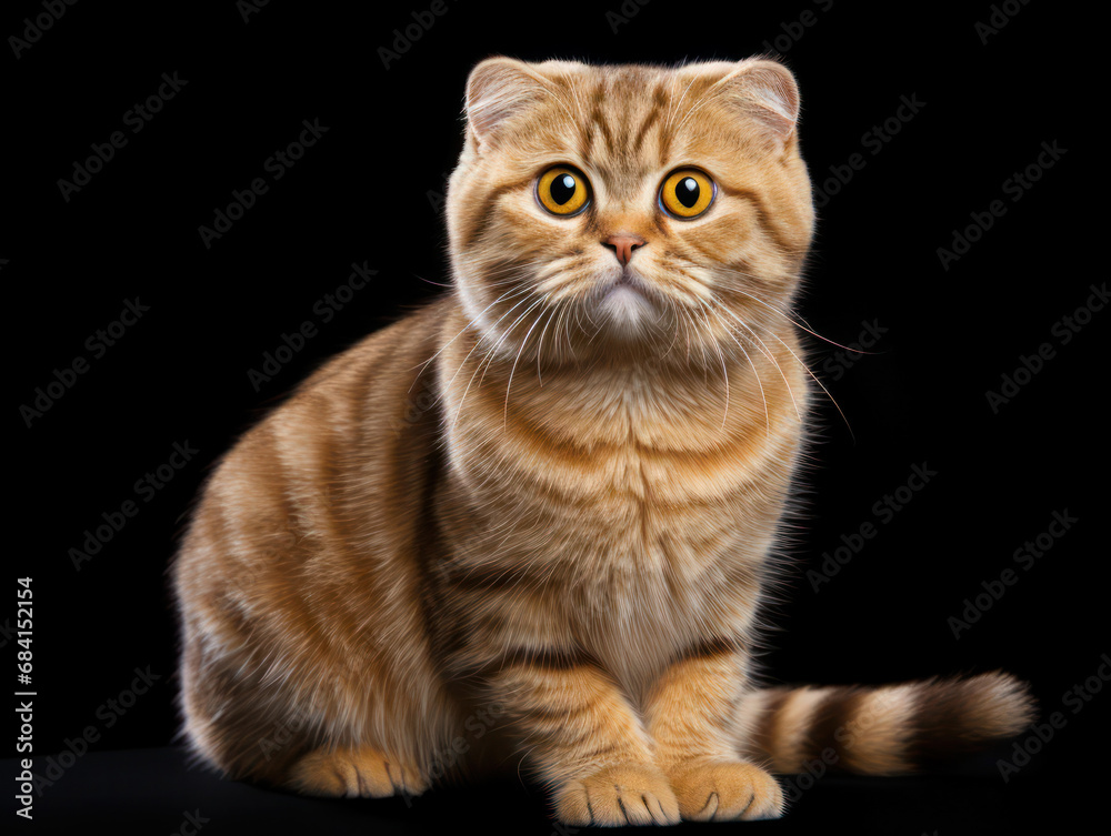 Scottish Fold Cat Studio Shot Isolated on Clear Background Scottish Fold Cat Studio Shot Isolated on Clear Background