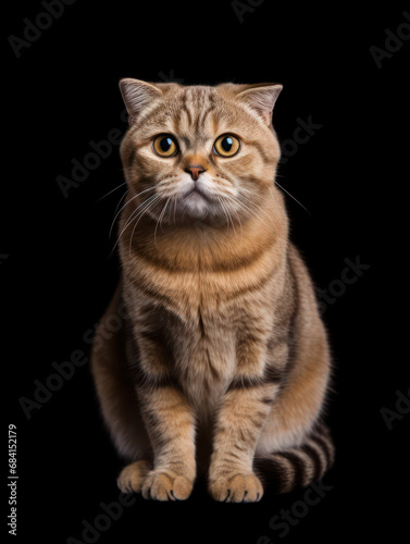 Scottish Fold Cat Studio Shot Isolated on Clear Background