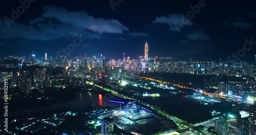 Wallpaper Mural Aerial shot of the bustling downtown skyline in Shenzhen, Guangdong Province, China Torontodigital.ca