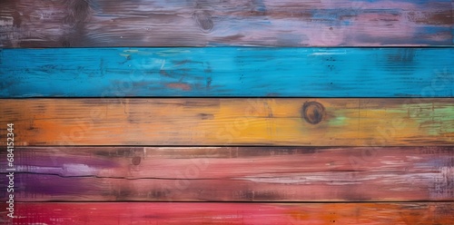 old rustic abstract painted wooden wall table floor texture - Colorful multicolored wood painting background 