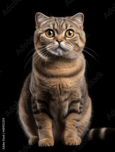 Scottish Fold Cat Studio Shot Isolated on Clear Background © Vig